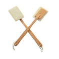 thumbnail image 5 of Cepillo de baño exfoliante natural de lufa luffa loofa en un palo, con mango largo de madera, cepillo para espalda, esponja de ducha, depurador de espalda corporal, 5 of 5