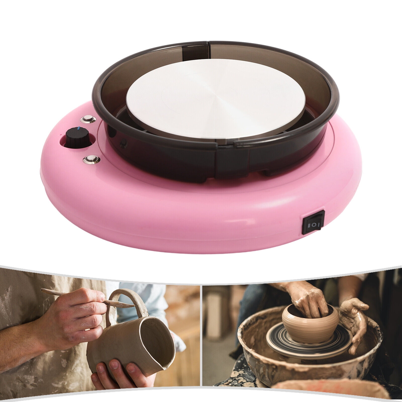 Portable 60W Mini Pottery Wheel Kit Adjustable Speed Mini Ceramic Wheel Machine Electric Ceramic Machine with 6 Inch Pottery Wheel for Kids Teens Adults Beginners Home DIY