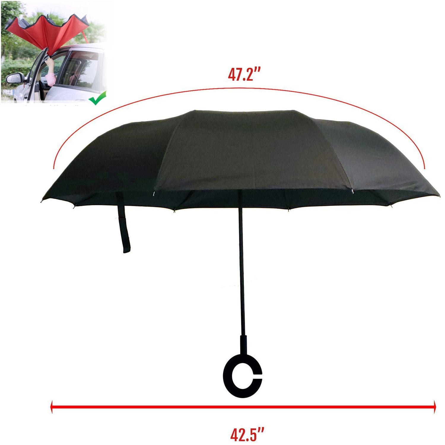 Drone Technology Futuristic Double Layer Windproof UV Protection Reverse Umbrella With C-Shaped Handle Upside-Down Inverted Umbrella For Car Rain Outdoor