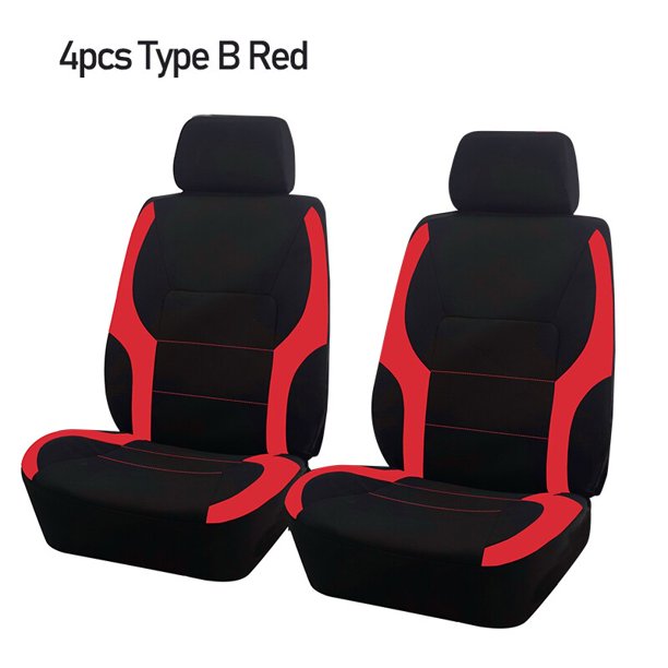 AUTO PLUS Juego de fundas de asiento de coche de poliéster, universales, deportivas, se ajustan a la mayoría de coches, de tela lisa, Bicolor, elegantes accesorios de coche, Protector de asiento