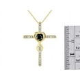 thumbnail image 4 of RYLOS Matching Jewelry Yellow Gold Plated Silver Claddagh Ring & Cross Necklace. Heart Gemstone & Diamonds, 6MM Onyx October Birthstone; Size 7, 4 of 9