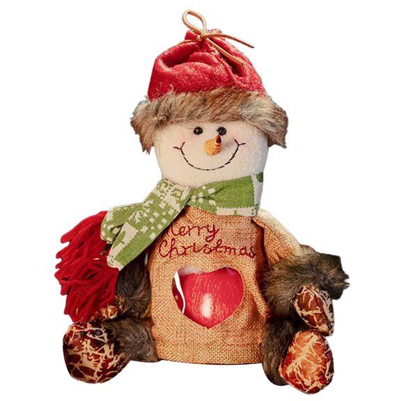 Christmas Doll Candy Gift Bags, Large Fabric Reusable Christmas Zipper Gift Storage Bags for Xmas Party Favors, Christmas Presents (Snowman)