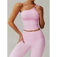 thumbnail image 4 of Women'S One Shoulder Tank Tops Sleeveless Slim Fit Cropped Tee Shirt Y2k Tops Pink XL, 4 of 8