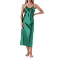 thumbnail image 2 of INSPIRE CHIC Womens Satin Robe Set 2 Pieces Nightgown Silky Soft Midi Camisole Sexy Pajama Sets Kimono Bridesmaid Robes S Green, 2 of 6
