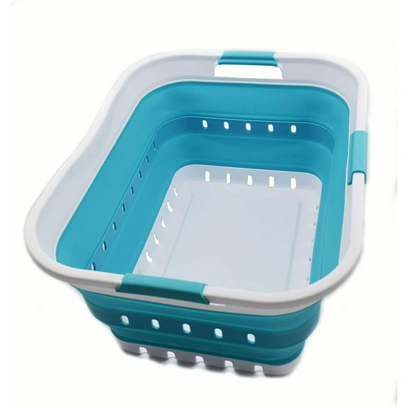 SAMMART Collapsible Plastic Laundry Basket - Foldable Pop Up Storage Container/Organizer - Portable Washing Tub - Space Saving Hamper/Basket