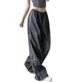 thumbnail image 1 of Jumpingount Reemplazo de pantalón de poliéster, banda elástica de Color sólido, informal, transpirable, lavable, a la moda, pantalón largo de Prendas para la parte inferior del cuerpo Gris oscuro L, 1 of 6