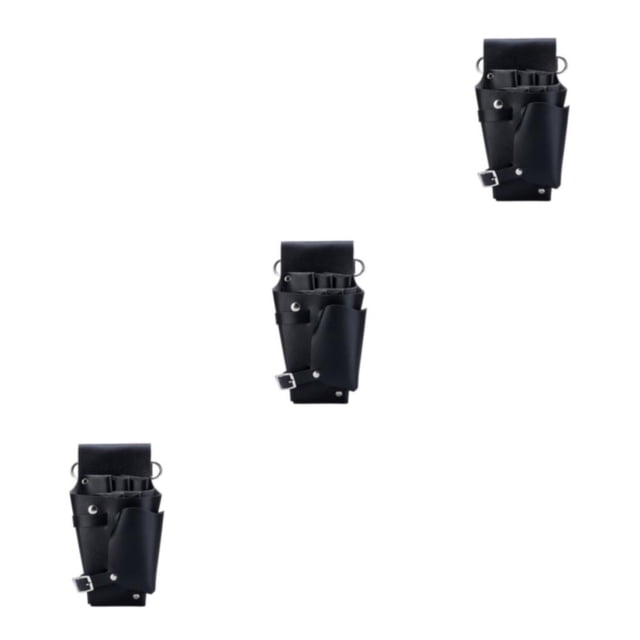 Seitruly Tijeras para el cabello de moda Bolsillo con clip para peine con bolsa de tijera de peluquería desmontable de gran capacidad negro Type1 NO1