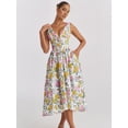 thumbnail image 5 of Osfvolr Women'S Floral Corset Dress Cocktail Dresses Deep V Going Out Casual Sundress Midi Dress Yellow Flowers M, 5 of 7