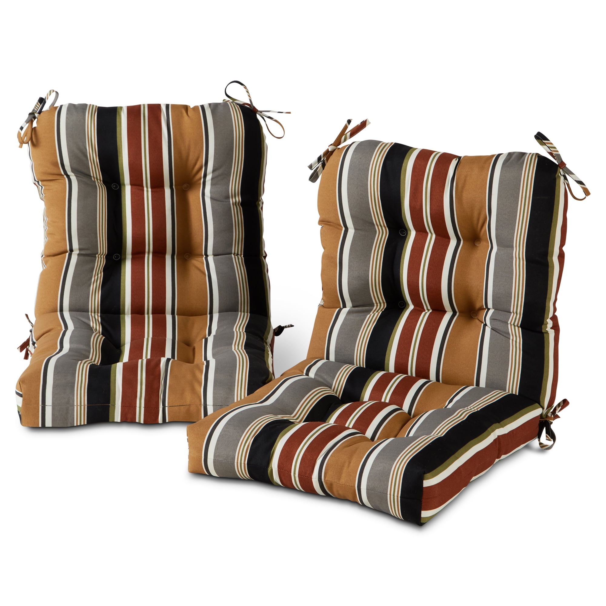 Greendale Home Fashions Roma Stripe Outdoor High Back Chair Cushion Set of 2
