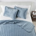 thumbnail image 2 of Dual-Sided Velvet Box-Stitched Heavyweight 2-Piece Twin Quilt Set, Steel Blue, 2 of 6