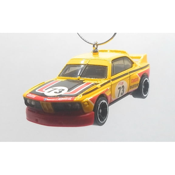 Christmas Ornament for 1973 BMW 3.0 CSL Race Car Yellow/Black Hood