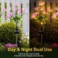 thumbnail image 4 of Rirool Solar Orchid Flower Garden Stake Lights, 7 Heads Warm White Solar Lights Outdoor Waterproof, Decorative Lights for Yard Lawn Patio Pathway, Pink 2 Pack, 4 of 8