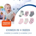 thumbnail image 3 of Peak 2 Peak Unisex Infant, Baby and Toddler 6-Pack "Kitty" Ankle Socks - 0-6 Months, 3 of 4