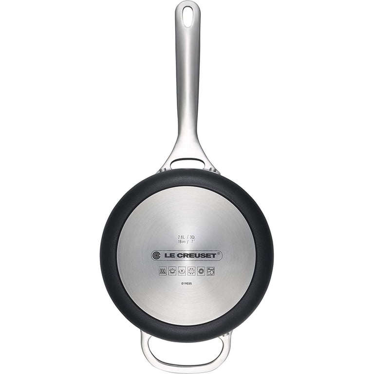 Le Creuset Toughened Nonstick PRO 3 Qt Saucepan With Glass Lid - 4x Stronger Coating, Oven Safe