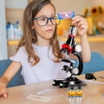 thumbnail image 2 of 1200X HD Kids Microscope Kit with LED Light, 5 Prepared Slides & Tools, STEM Science Experiment Toy for Ages 6+, 2 of 9