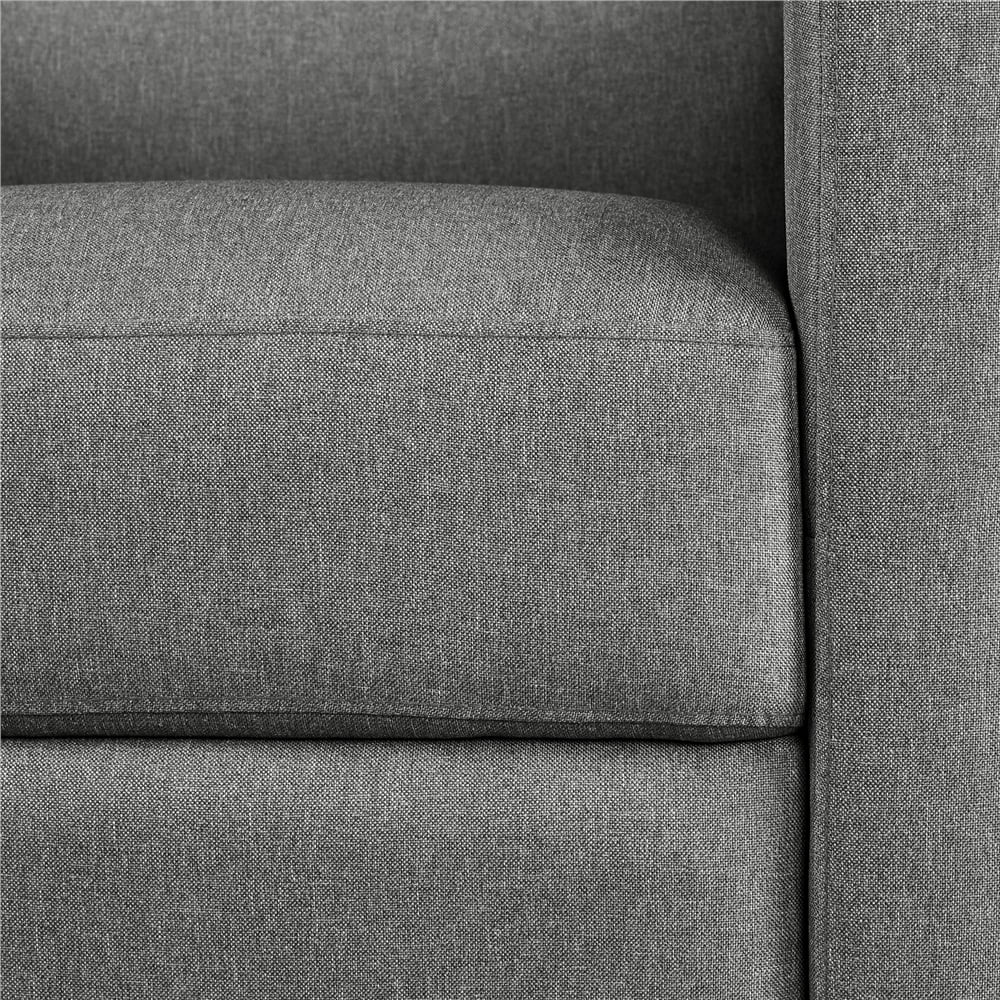 Easyfashion Fabric Recliner Chair with Adjustable Back and Footrest, Set of 2, Gray