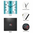 thumbnail image 2 of Turquoise White Ombre Wooden Wall Clock Silent Non Ticking, Abstract Art Modern Teal Gradient Square Wall Clocks Battery Operated, Decor Clock for Home Office, Living Room, Kitchen, 10 Inch, 2 of 9