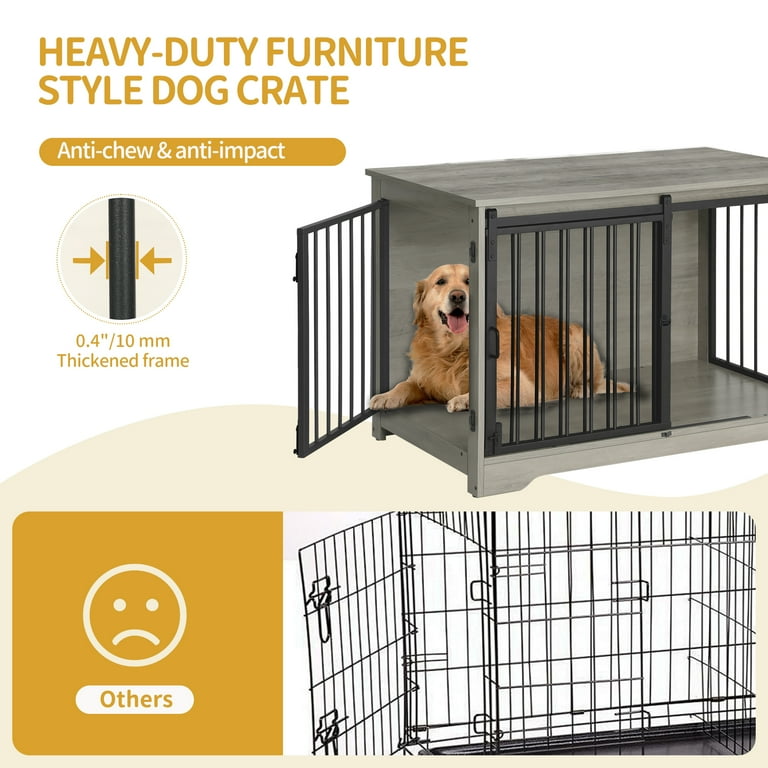 dogページ Hzuaneri Heavy-Duty Furniture Style Dog Crate, Chew