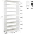 thumbnail image 2 of Tribesigns 8-Tier Acrylic Shoe Rack, 63" Modern Shoe Storage with Wood Shelves for 24-32 Pairs, White & Transparen, 2 of 7