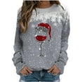 thumbnail image 2 of WXLWZYWL Oversized Christmas Sweatshirts for Women 2024 Ugly Christmas Sweaters Cute Reindeer Graphic Crewneck Pullover Tops, 2 of 4