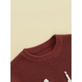 thumbnail image 4 of Bagilaanoe Toddler Baby Girl Boy Knitted Sweater Long Sleeve Rainbow Letter Embroidery Pullover 6M 9M 12M 18M 24M 3T Kids Warm Jumpers Tops Fall Loose Knitwear, 4 of 7