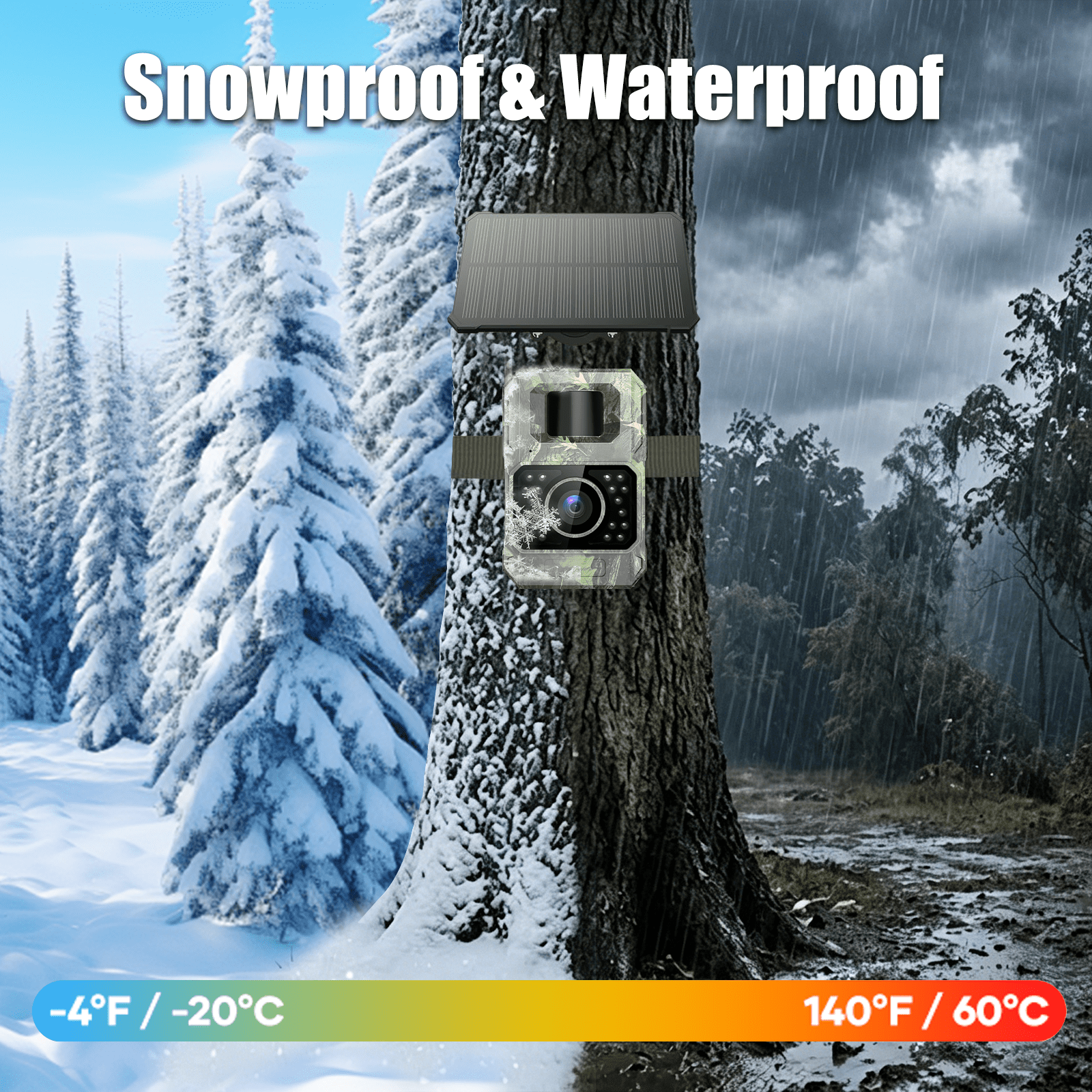 MAXDONE 48MP Bluetooth Trail Camera with 2000mAh Battery, Solar Panel, 32GB Memory Card