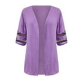 thumbnail image 4 of Aloohaidyvio Cardigan for Women Plus Size,Ladies Fashion Cardigan Up Casual Solid Color Half Sleeve Hoodeless Tops, 4 of 5