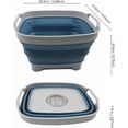 thumbnail image 2 of ANDYYOUTING 7.5L (2 Gal) Collapsible Dishpan w/ Drain Plug - Foldable Washing Basin, Portable, Space Saving Kitchen Storage (Grey/Blue), 2 of 7