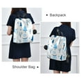 thumbnail image 4 of FORMRS Women's Travel Backpack Purse Anti-Theft Hidden Pockets Casual Shoulder Bag, Blue Simple Cartoon Snowmen, 4 of 7