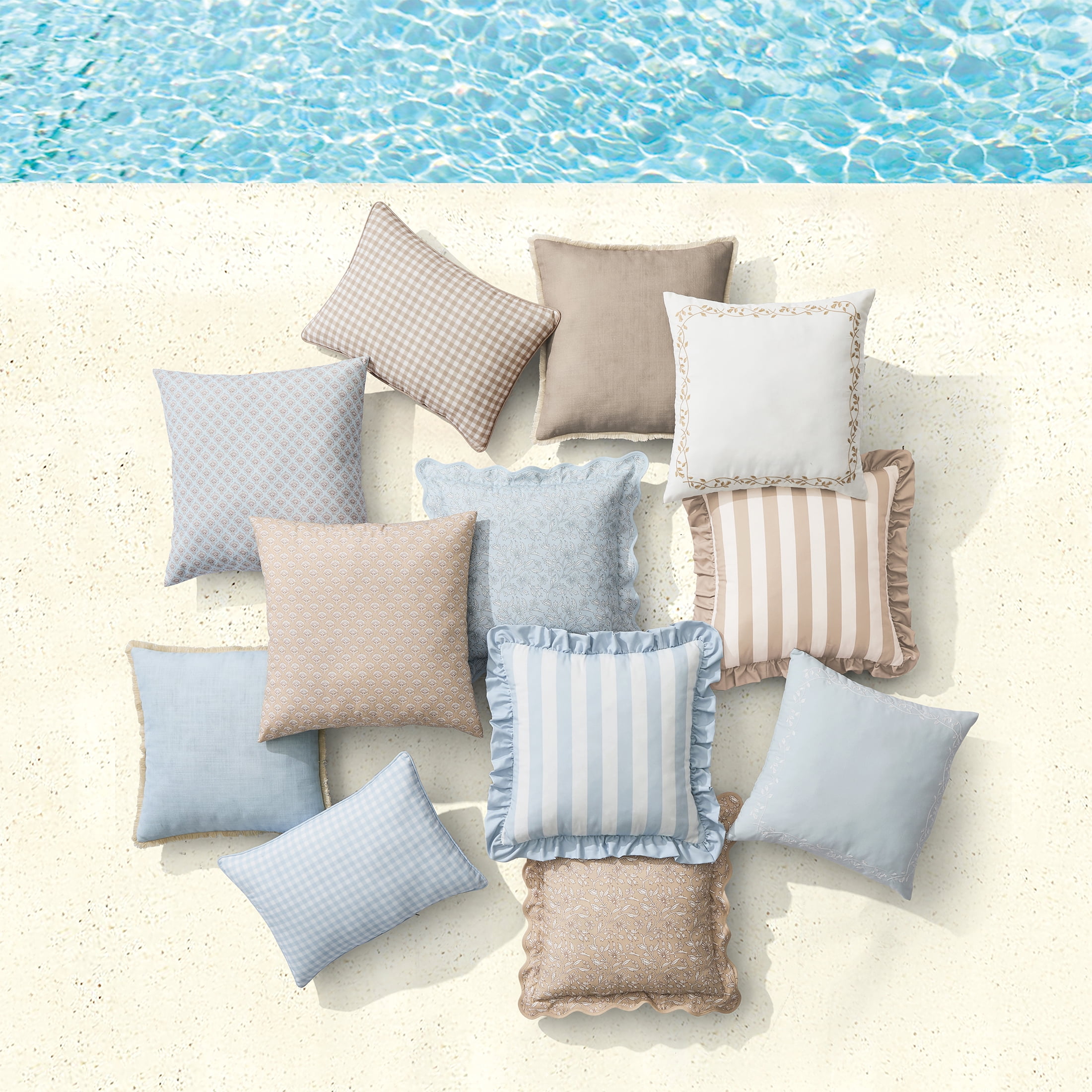 My Texas House Blue Cabana 18" x 18" Outdoor Pillow