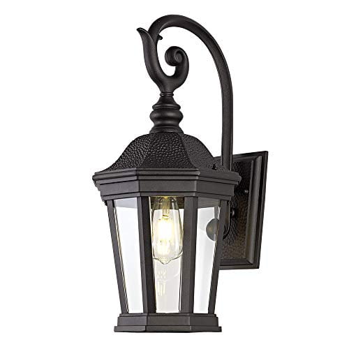 Smeike Exterior Light Fixtures Outdoor Wall Lantern Large Porch Mount In Matte Black Finish With Clear Glass Aluminum Alloy 60w Com Outdoor Porch Light Fixtures Wall Mount, Large Outdoor Sconce Lighting Fixtures