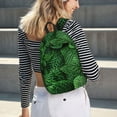 thumbnail image 5 of Lsque Natural Green Leaves Pattern Canvas Daypack, Durable Backpack, High-quality Versatile Backpack,Vintage Compact Backpack-Medium, 5 of 6