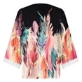 thumbnail image 5 of Mujeres Ocio Elegante Jersey Impreso Encaje Impresión Tres cuartos Manga Cuello en V Tops OAVQHLG3B Store lin121212, 5 of 5