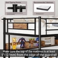 thumbnail image 5 of Twin Size Loft Bed Frame with Charging Station and Desk, Metal Loft Bed with Storage Fabric Drawers & Shelve and Safety Guardrail for Bedroom, Apartment, Dorm, Mattress Not Included, Black, 5 of 6