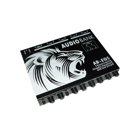 5 Band Indash Graphic Equalizer with Line Driver AB-EQ05 By Audiobank Ship from (Best Equalizer Settings 5 Band)