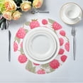 thumbnail image 5 of Round Placemat Heat Resistant & Wrinkle-Free Dining Table Decor Placemat For Home & Weddings Raspberry Pattern, 5 of 7