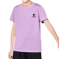 thumbnail image 2 of HAOTAGS Girls Athletic Shirts(2-18) Letter Print Short Sleeve Quick Dry T-shirts Sports Activewear Workout Tops Purple Size 16-17Years, 2 of 6