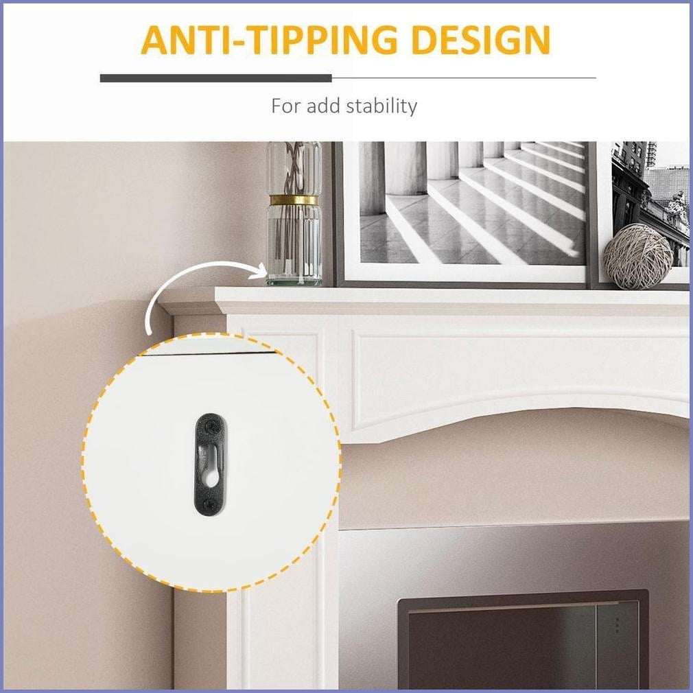 Fireplace Mantel, Modern Decorative Pattern Surround | Fits 29'' Interior Width | White | MDF