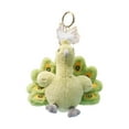 thumbnail image 2 of Llavero colgante de peluche de pavo real, accesorio creativo para bolso, llavero de muñeco de pavo real para Verde, 2 of 9