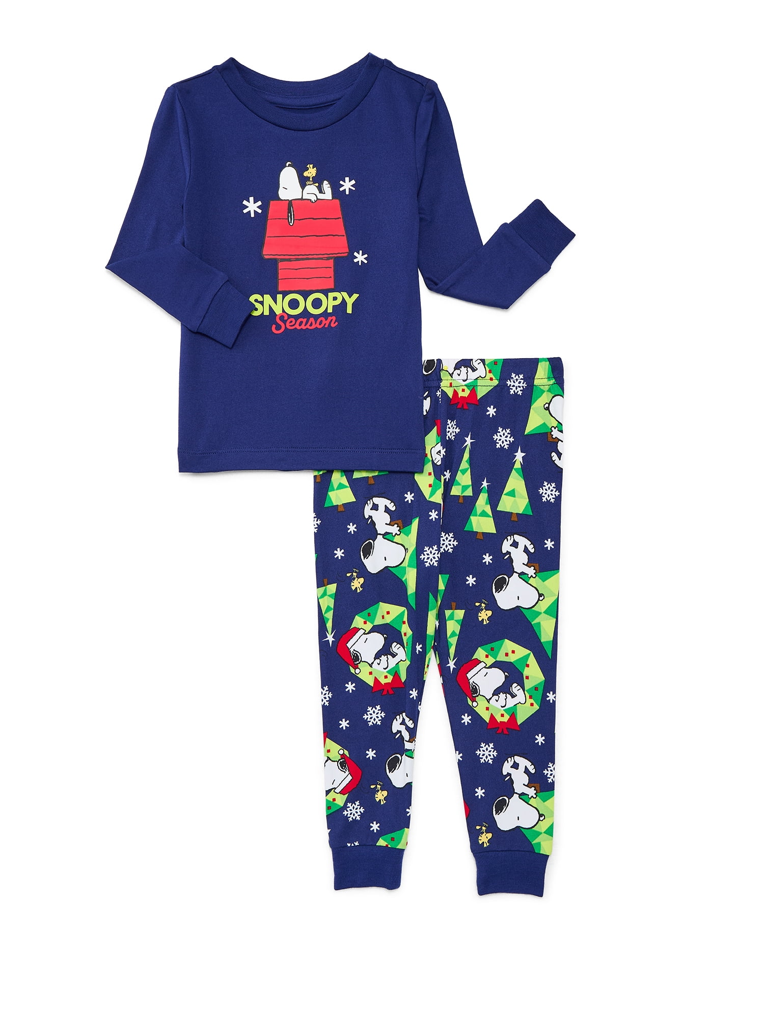 Peanuts Snoopy Unisex Toddler Matching Family Pajamas Top and Pants Set, 2-Piece, Sizes 2T-5T