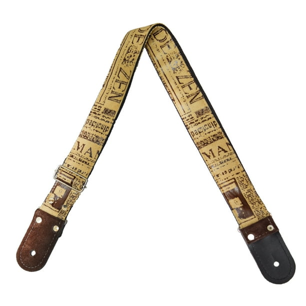 Correa para guitarra Strap o Tahali para guitarra acústica, bajo eléctrico, guitarra eléctrica Kidam Letras a Mano Natural