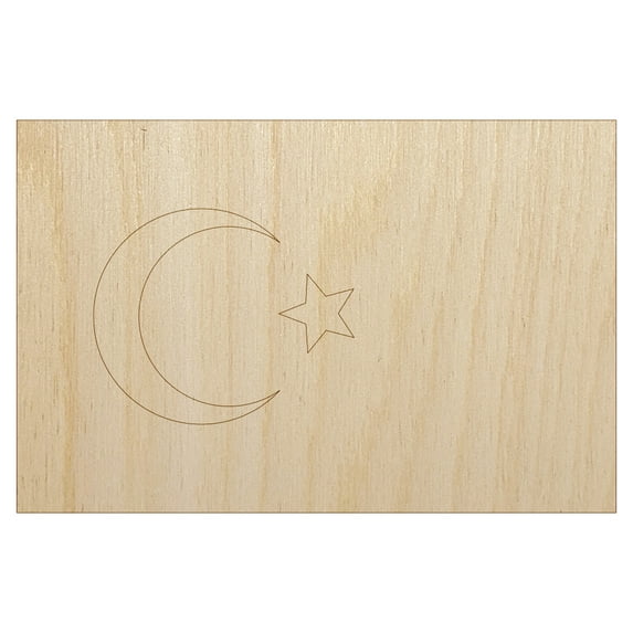 Turkey Flag Wood Shape Unfinished Piece Cutout Craft DIY Projects - 6.25 Inch Size - 1/8 Inch Thick