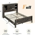 thumbnail image 4 of Amerlife 44" H Farmhouse Full Bed Frame with Barn Door Storage Headboard & Charging Station, Black, 4 of 9