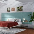 thumbnail image 3 of Jaxx  Panelist Padded Headboard - Set of 2 Wall Panels Microvelvet Surf Turquoise - King, 3 of 5