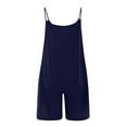 thumbnail image 5 of Diufon Women's Romper Summer Knit Cotton Short Jumpsuit with Pockets Spaghetti Strap Sleeveless Overalls, 5 of 6