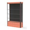 thumbnail image 2 of Waddell 602-BB-CHY-SN Contempo 48 x 72 x 14 in. Cherry Base Lighted Display Case with 4 ft. Length, Black Back - Satin, 2 of 7