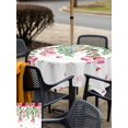thumbnail image 4 of Outdoor Tablecloth with Umbrella Hole and Zipper, Valentine's Day Square Table Cloth 60x60 Inch Waterproof Tablecloth, Pink Red Roses Love Heart Eucalyptus Leaves Picnic Table Cover for Patio Camping, 4 of 7