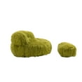 thumbnail image 6 of Faux Fur Bean Bag Chair with Ottoman, Soft Fluffy Plush Lazy Sofa with Footrest, Fuzzy Puff Chair for Adults and Kids, Olive, 6 of 9