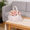 thumbnail image 5 of YHAICO Easter Candy Eggs Small Flower Basket Easter Storage Baskets Fruit Picking Picnic Basket Cute Cookies Beach Storage for Holiday Picnic Handheld Rattan Basket Woven Storage Basket, 5 of 6