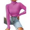 thumbnail image 1 of UKAP Women Knit Shirts Turtleneck Pullover Long Sleeve Tops Basic Work Sweater Rose Red XL, 1 of 2
